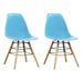 Chaise de salle à manger polypropylène bleu et hêtre clair Presta - Lot de 2 - Photo n°1