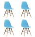 Chaise de salle à manger polypropylène bleu et hêtre clair Presta - Lot de 4 - Photo n°1