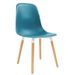 Chaise de salle à manger polypropylène bleu turquoise et bois massif clair Creativ - Lot de 2 - Photo n°1