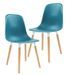 Chaise de salle à manger polypropylène bleu turquoise et bois massif clair Creativ - Lot de 2 - Photo n°2