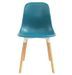 Chaise de salle à manger polypropylène bleu turquoise et bois massif clair Creativ - Lot de 2 - Photo n°3