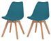Chaise de salle à manger polypropylène et coussin simili cuir bleu canard Kitoa - Lot de 2 - Photo n°2