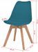 Chaise de salle à manger polypropylène et coussin simili cuir bleu canard Kitoa - Lot de 2 - Photo n°5