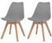 Chaise de salle à manger polypropylène et coussin simili cuir gris Kitoa - Lot de 2 - Photo n°2