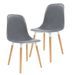 Chaise de salle à manger polypropylène gris et bois massif clair Creativ - Lot de 2 - Photo n°2