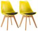 Chaise de salle à manger polypropylène jaune et coussin simili cuir Kitoanoir - Lot de 2 - Photo n°2