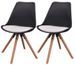 Chaise de salle à manger polypropylène noir et coussin simili cuir blanc Gere - Lot de 2 - Photo n°1