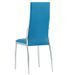 Chaise de salle à manger simili cuir bleu et métal chromé Angie - Lot de 2 - Photo n°5