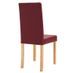 Chaise de salle à manger simili cuir bordeaux et bois clair Hertie - Lot de 2 - Photo n°3