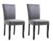 Chaise de salle à manger simili cuir daim gris et bois noir Kelly - Lot de 2 - Photo n°1