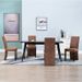 Chaise de salle à manger simili cuir daim marron et bois noir Conor - Lot de 4 - Photo n°3