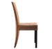 Chaise de salle à manger simili cuir daim marron et bois noir Conor - Lot de 4 - Photo n°5
