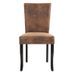 Chaise de salle à manger simili cuir daim marron et bois noir Kelly - Lot de 2 - Photo n°3