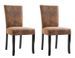 Chaise de salle à manger simili cuir daim marron et bois noir Kelly - Lot de 2 - Photo n°1