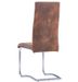 Chaise de salle à manger simili cuir marron et métal chromé Patchou - Lot de 4 - Photo n°5