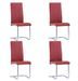 Chaise de salle à manger simili cuir rouge bordeaux et métal chromé Patchou - Lot de 4 - Photo n°1