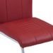Chaise de salle à manger simili cuir rouge et métal chromé Divine - Lot de 2 - Photo n°5