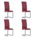 Chaise de salle à manger simili cuir rouge et métal gris Feedy - Lot de 4 - Photo n°1