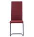 Chaise de salle à manger simili cuir rouge et métal gris Feedy - Lot de 4 - Photo n°3
