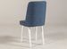 Chaise de salle à manger tissu bleu et bois de pin blanc Mareva - Photo n°2