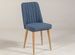 Chaise de salle à manger tissu bleu et bois de pin naturel Mareva - Photo n°1