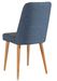 Chaise de salle à manger tissu bleu et bois naturel Akira - Photo n°2