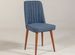Chaise de salle à manger tissu bleu et bois Noyer Mareva - Photo n°1
