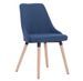 Chaise de salle à manger tissu bleu et pieds bois clair Kenny - Lot de 2 - Photo n°4