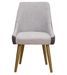 Chaise de salle à manger tissu gris clair et foncé et pieds métal doré Pamela - Lot de 2 - Photo n°2