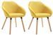 Chaise de salle à manger tissu jaune et hêtre massif clair Packie - Lot de 2 - Photo n°1