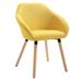 Chaise de salle à manger tissu jaune et hêtre massif clair Packie - Lot de 2 - Photo n°2