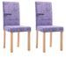 Chaise de salle à manger tissu violet et bois clair Hertie - Lot de 2 - Photo n°1
