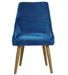 Chaise de salle à manger velours bleu et pieds métal doré Pamela - Lot de 2 - Photo n°2