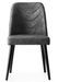 Chaise de salle à manger velours gris et bois noir Kinda - Lot de 2 - Photo n°5