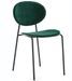 Chaise de salle à manger velours vert et pieds métal noir Lyam - Photo n°1