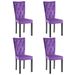 Chaise de salle à manger Velours Violet et pieds bois noir Karmen - Lot de 4 - Photo n°1