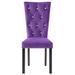 Chaise de salle à manger Velours Violet et pieds bois noir Karmen - Lot de 4 - Photo n°5