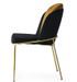 Chaise design assise velours noir, moutarde et pieds métal doré Kareen - Lot de 2 - Photo n°2