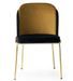 Chaise design assise velours noir, moutarde et pieds métal doré Kareen - Lot de 2 - Photo n°4