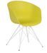 Chaise design avec accoudoirs polypropylène pistache et métal blanc Marky - Photo n°1