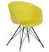 Chaise design avec accoudoirs polypropylène pistache et métal noir Marky - Photo n°1