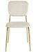 Chaise design avec assise velours crème et pieds en métal doré Kara - Photo n°1