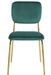 Chaise design avec assise velours vert et pieds en métal doré Kara - Photo n°1