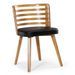 Chaise design bois clair et simili noir Rouby - Lot de 2 - Photo n°2