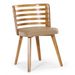 Chaise design bois naturel et simili crème Rouby - Lot de 2 - Photo n°1