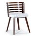 Chaise design bois noisette et simili blanc Rouby - Lot de 2 - Photo n°2