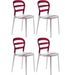 Chaise design laquée blanc et polycarbonate rouge Verza- Lot de 4 - Photo n°1