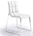 Chaise design matelassée simili blanc Koza - Photo n°1