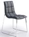 Chaise design matelassée simili gris foncé Koza - Photo n°1