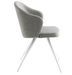 Chaise design Matty - Tissu gris et pieds en acier blanc - Photo n°2